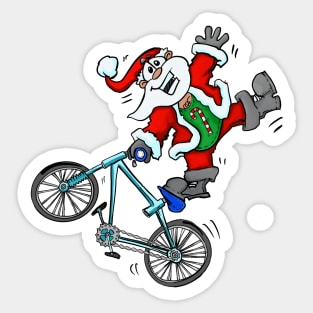 Santa riding a bike Sticker